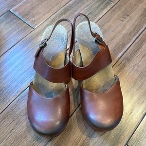 Dansko Mary Jane style clogs brown